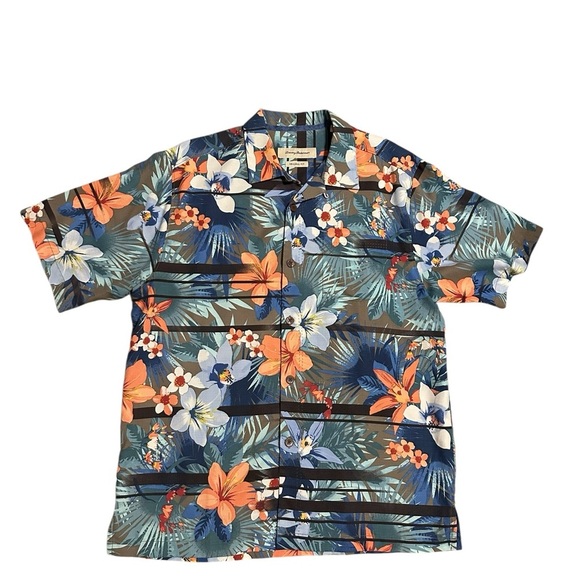 Tommy Bahama Shirt Mens M Multicolor Silk Hawaiian Floral Island Zone Orig Fit - Picture 1 of 7